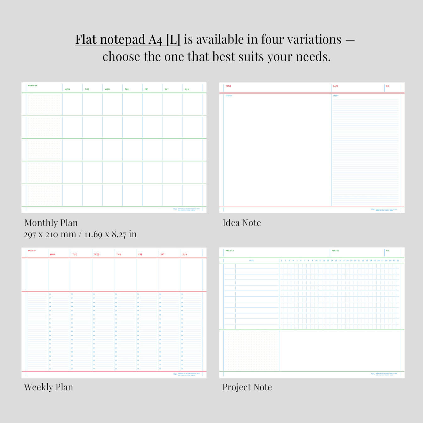 Flat Notepad A4 in White - detail view 5
