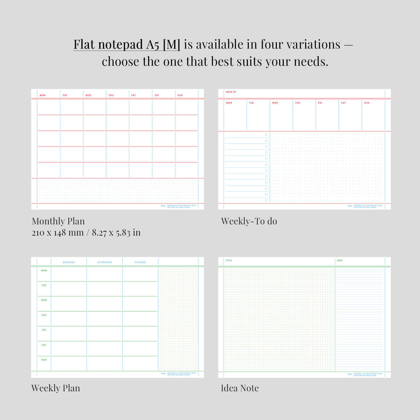 Flat Notepad A5 in White - detail view 6