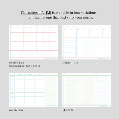 Flat Notepad A5 in White - detail view 6