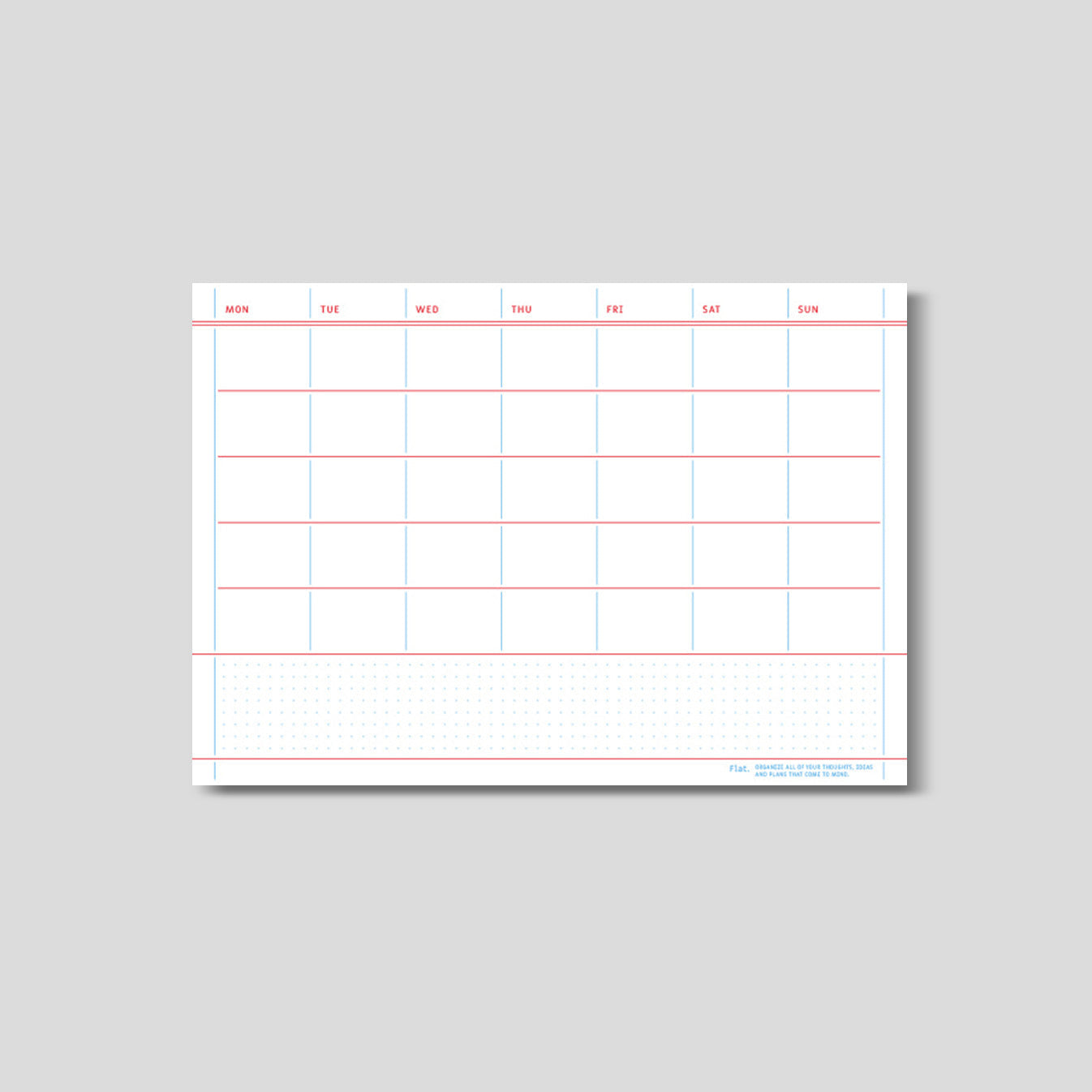 Flat Notepad A5 in Monthly Plan - main product image