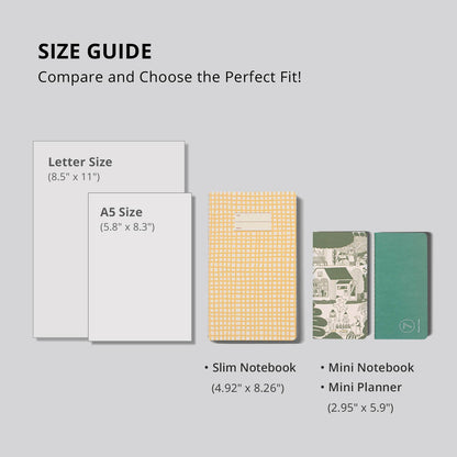 Slim Notebook Baguette - size guide